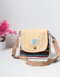 Multicolored Natural Fiber Unisex Sling Bag