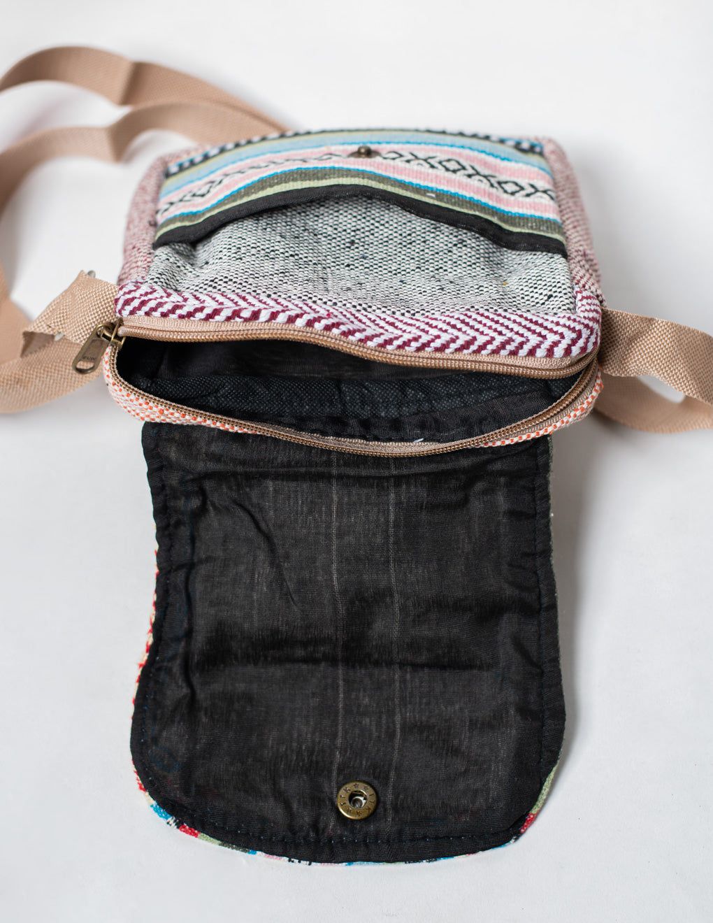 Multicolored Natural Fiber Unisex Sling Bag