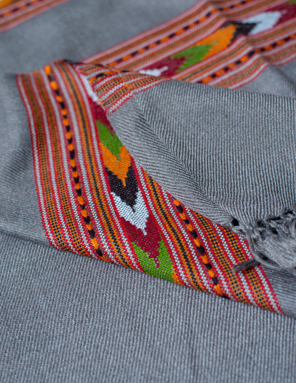 Grey Pure Handwoven Woollen Stole