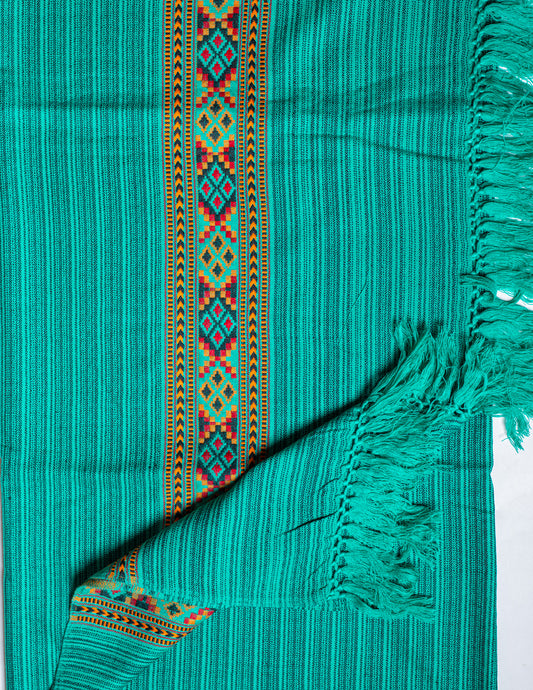 Cyan Pure Handwoven Woollen Shawl
