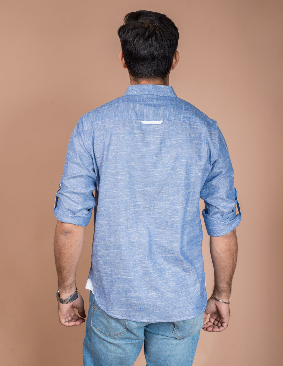 Denim Blue Cotton Short Kurta