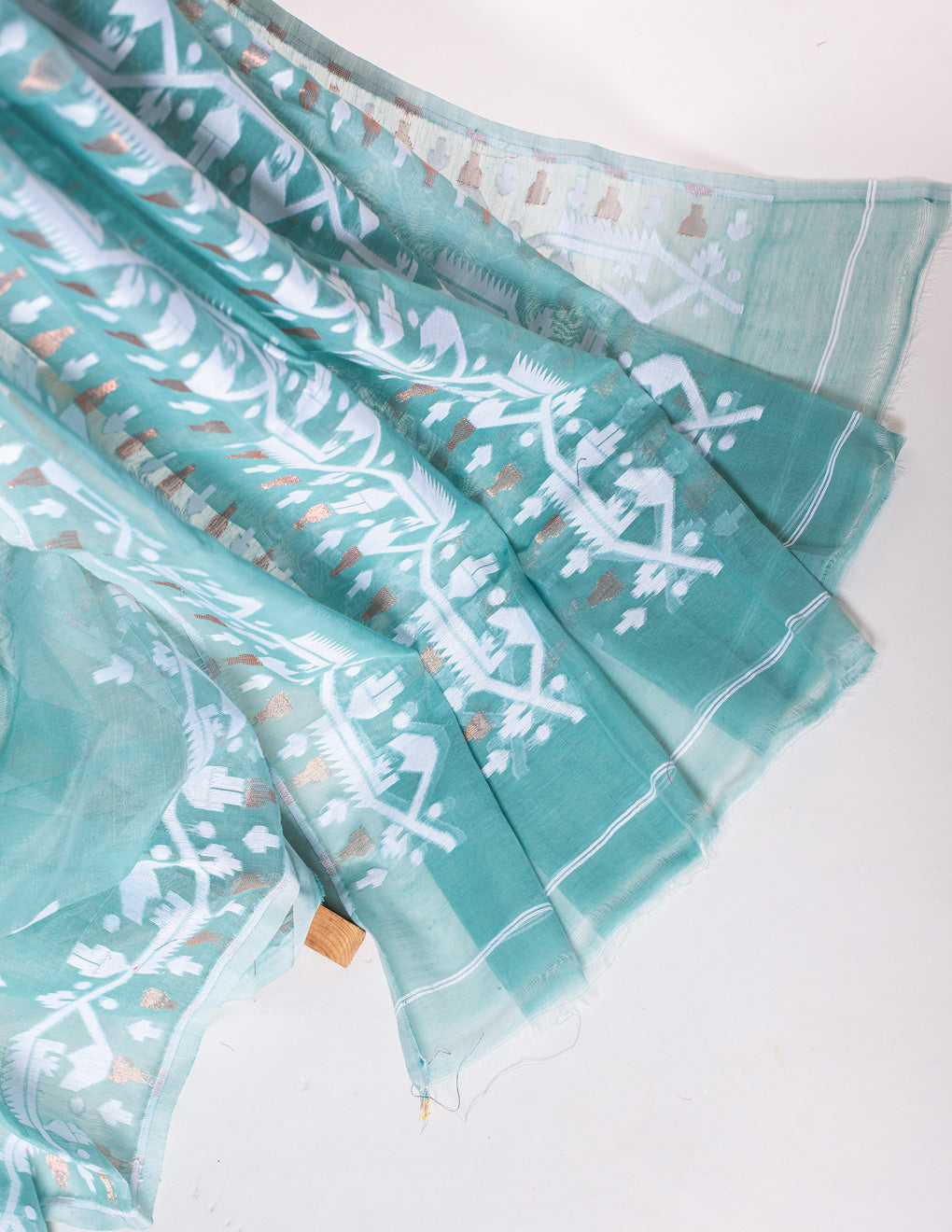 Mint Cotton Soft Jamdani Handloom Saree