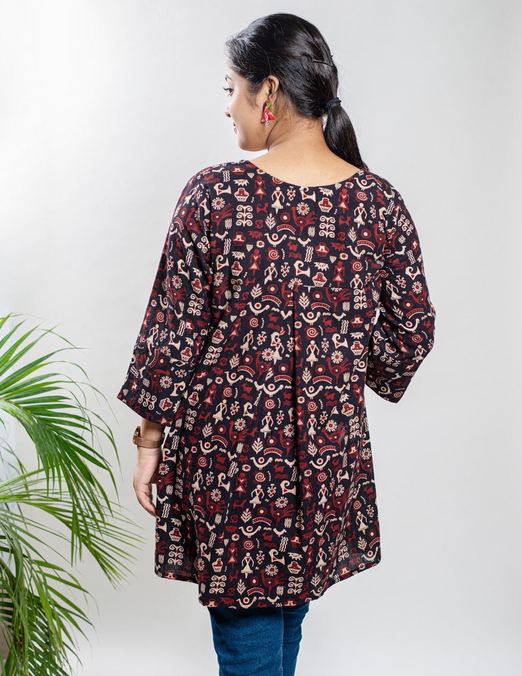 Black Pure Cotton Ajrakh Top