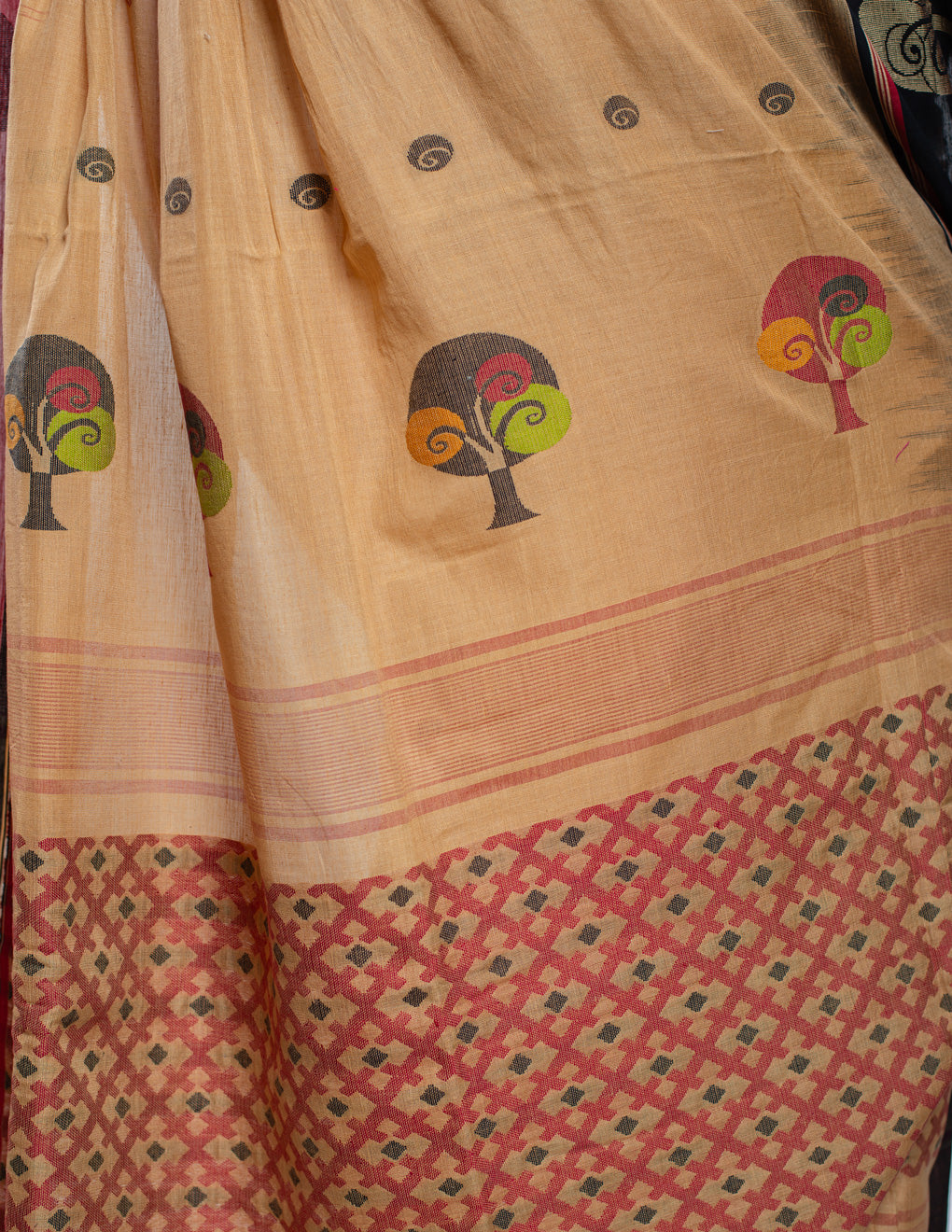 Beige Handloom Pure Cotton Jamdani Saree
