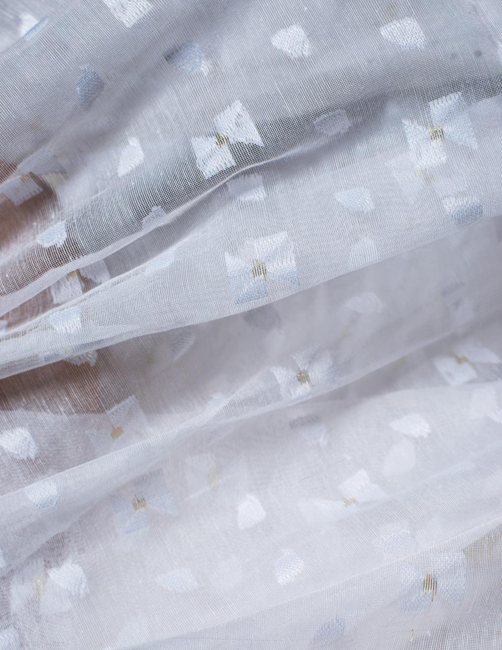 White Handloom Cotton Soft Jamdani Saree