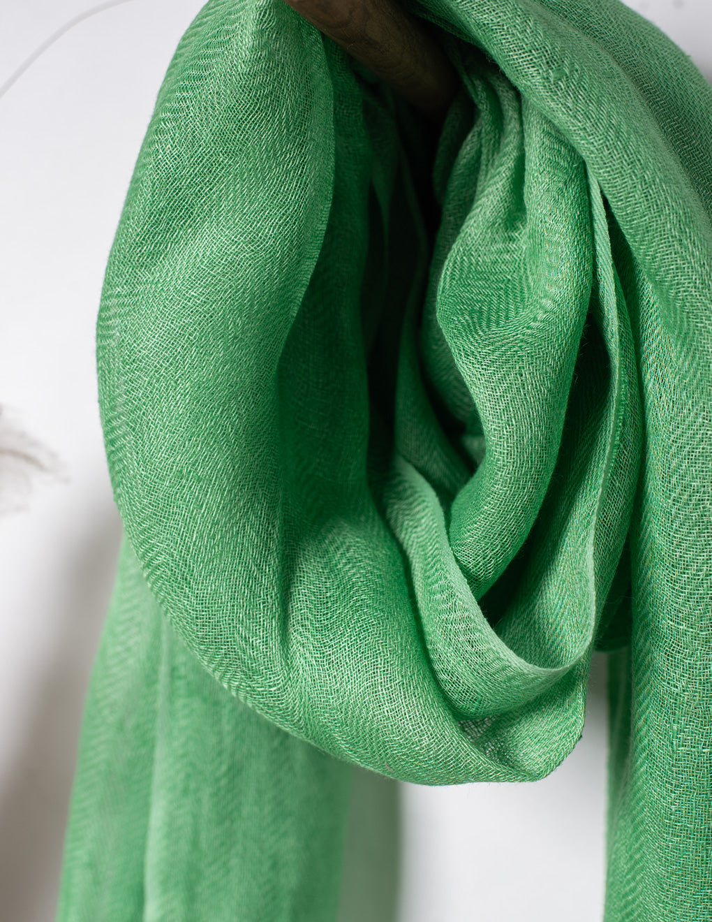 Green Woven Bhagalpuri Linen Stole