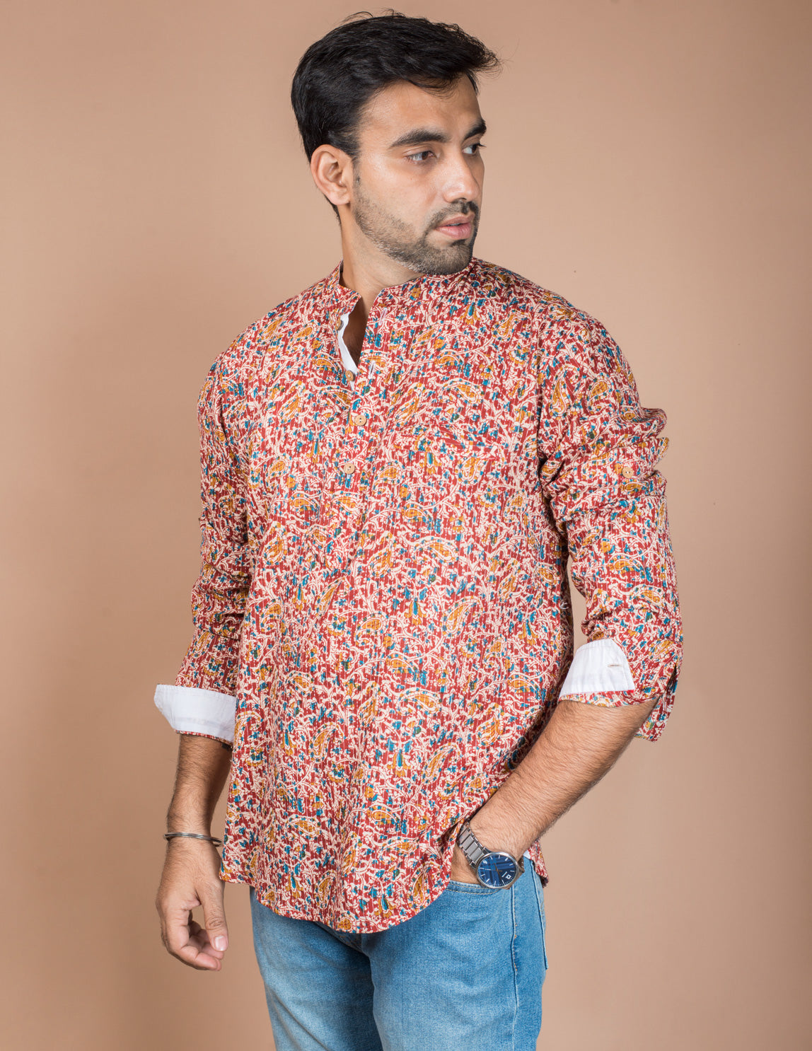 Kalamkari Printed Cotton Short Kurta