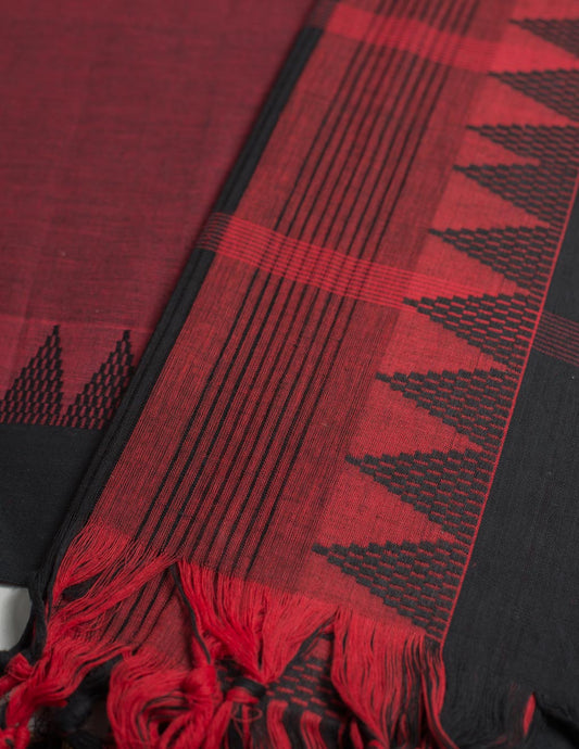 Maroon Handloom Mangalagiri Woven Unstitched Suit