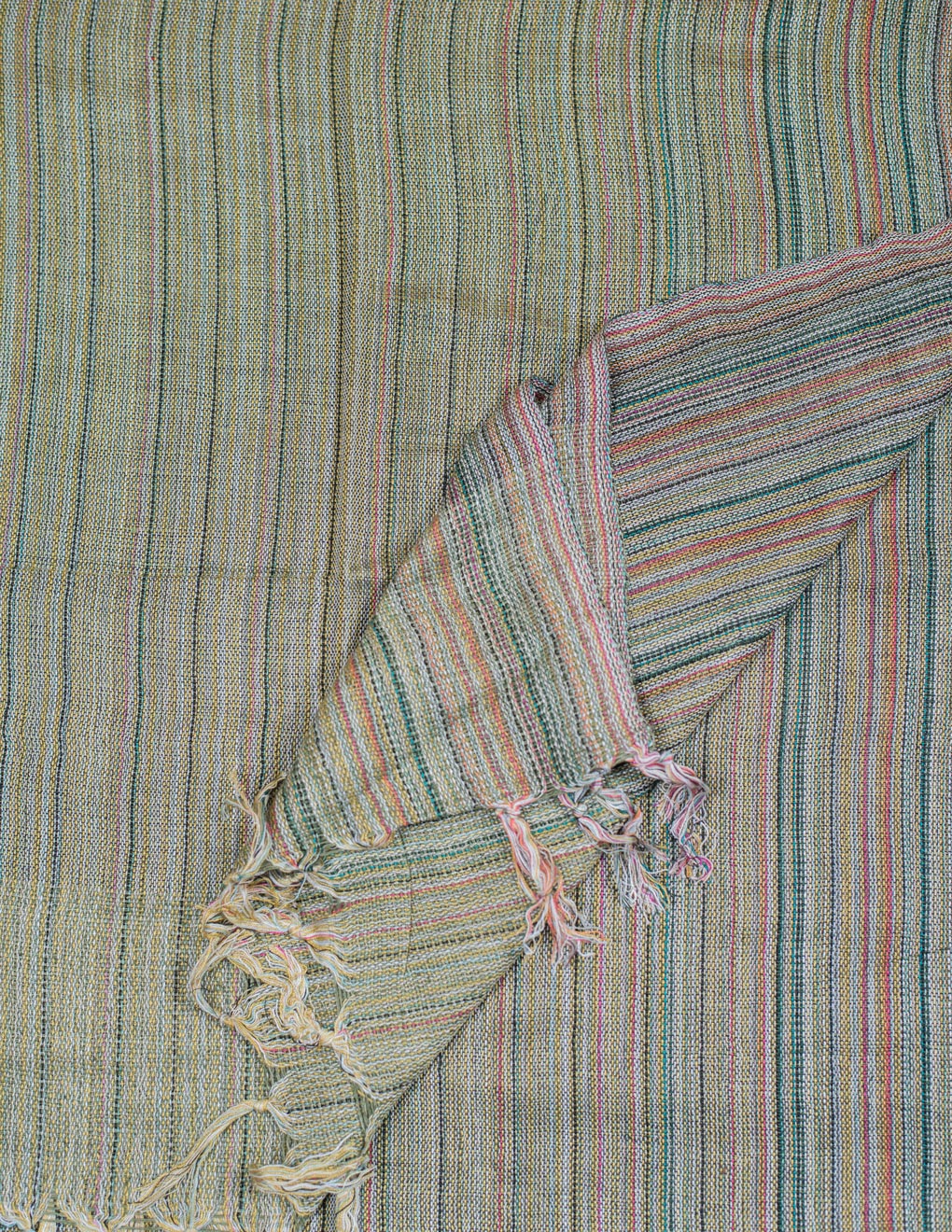 Green Handloom Cotton Matka Silk Stole