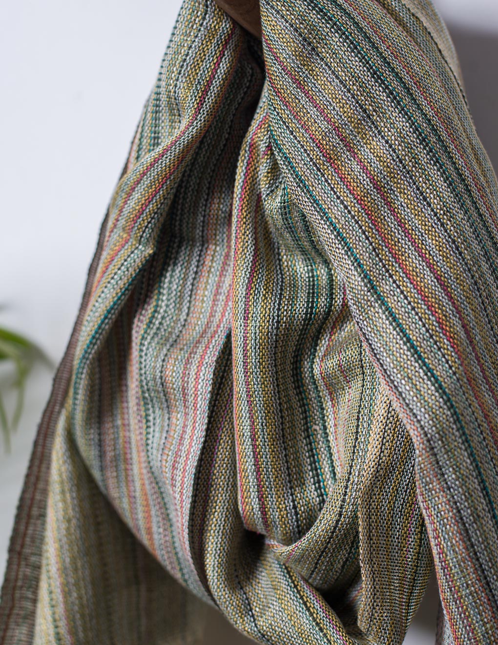 Green Handloom Cotton Matka Silk Stole