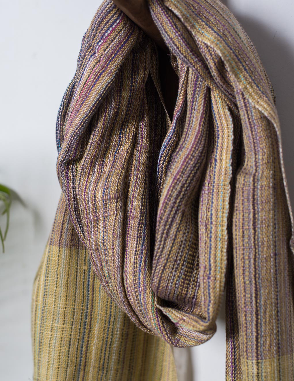 Violet Handloom Cotton Matka Silk Stole