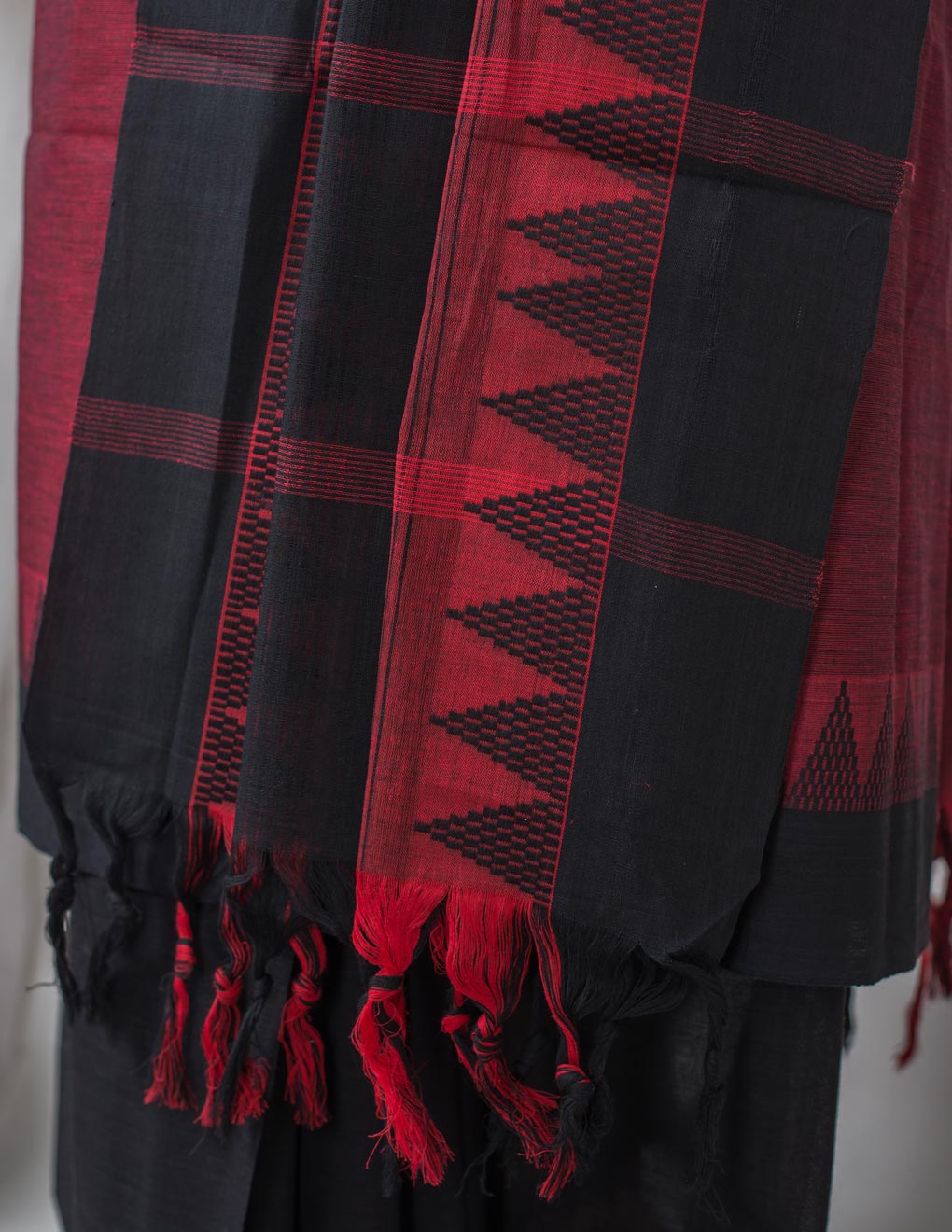Maroon Handloom Mangalagiri Woven Unstitched Suit