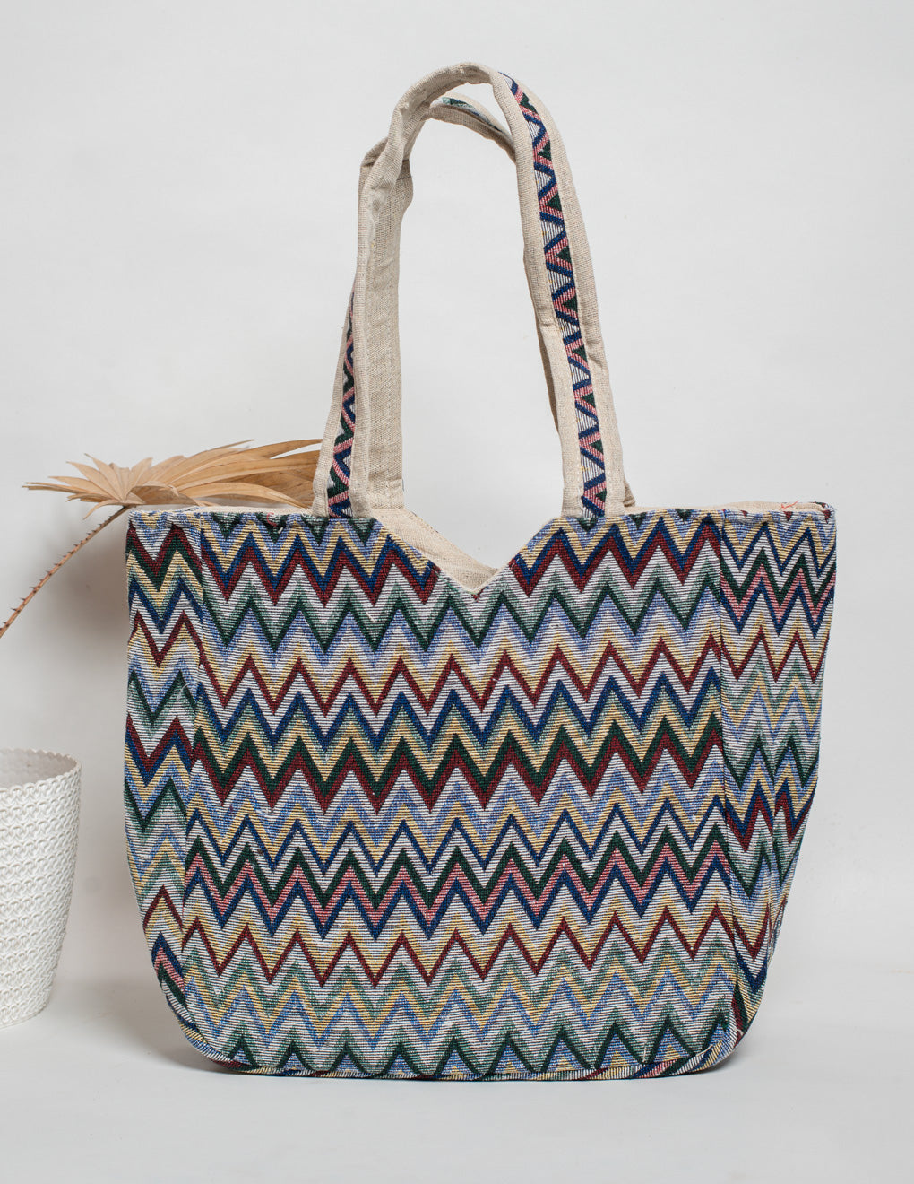 Multicolour Natural Fibre Shoulder Bag