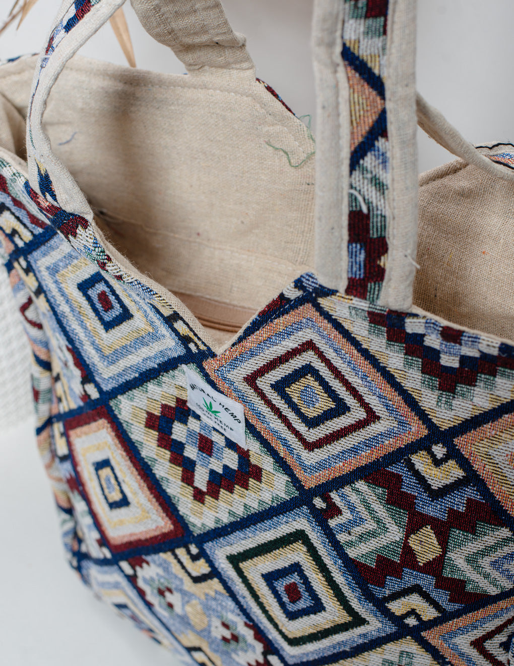 Multicolour Natural Fibre Shoulder Bag