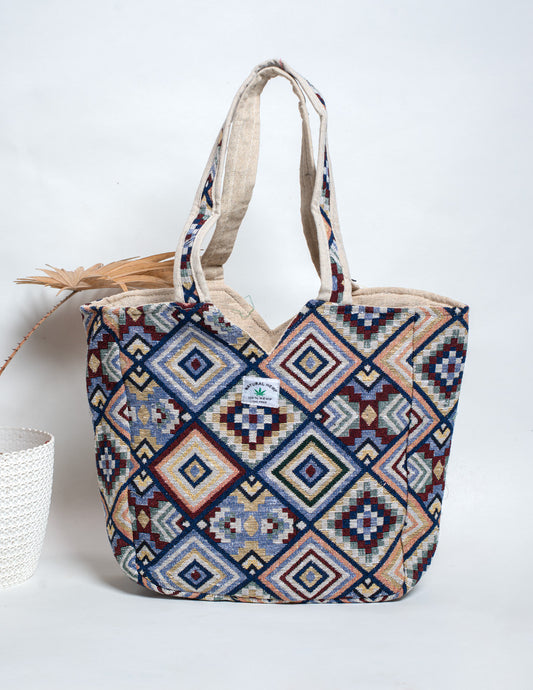 Multicolour Natural Fibre Shoulder Bag