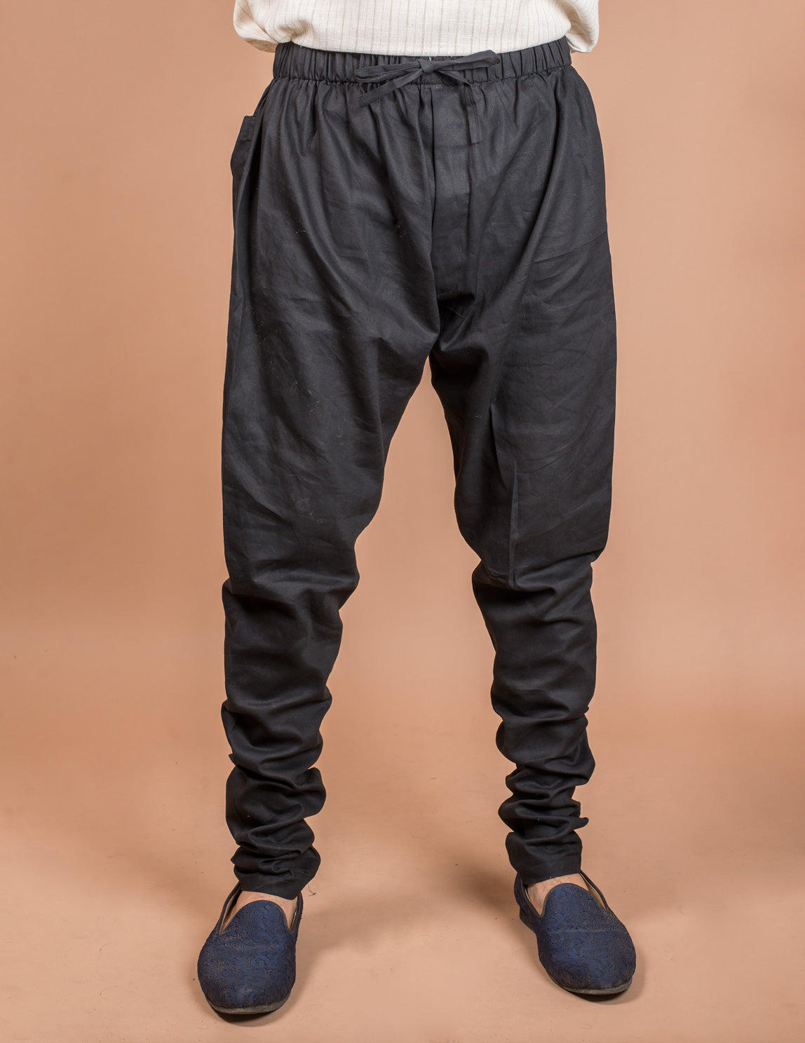 Black Cotton Churidar Pyjama