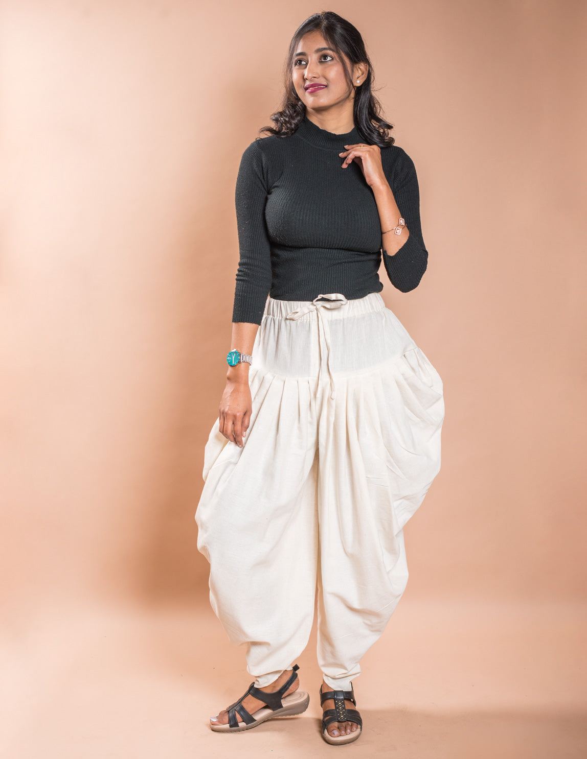 Off White Pure Cotton Dhoti Pant