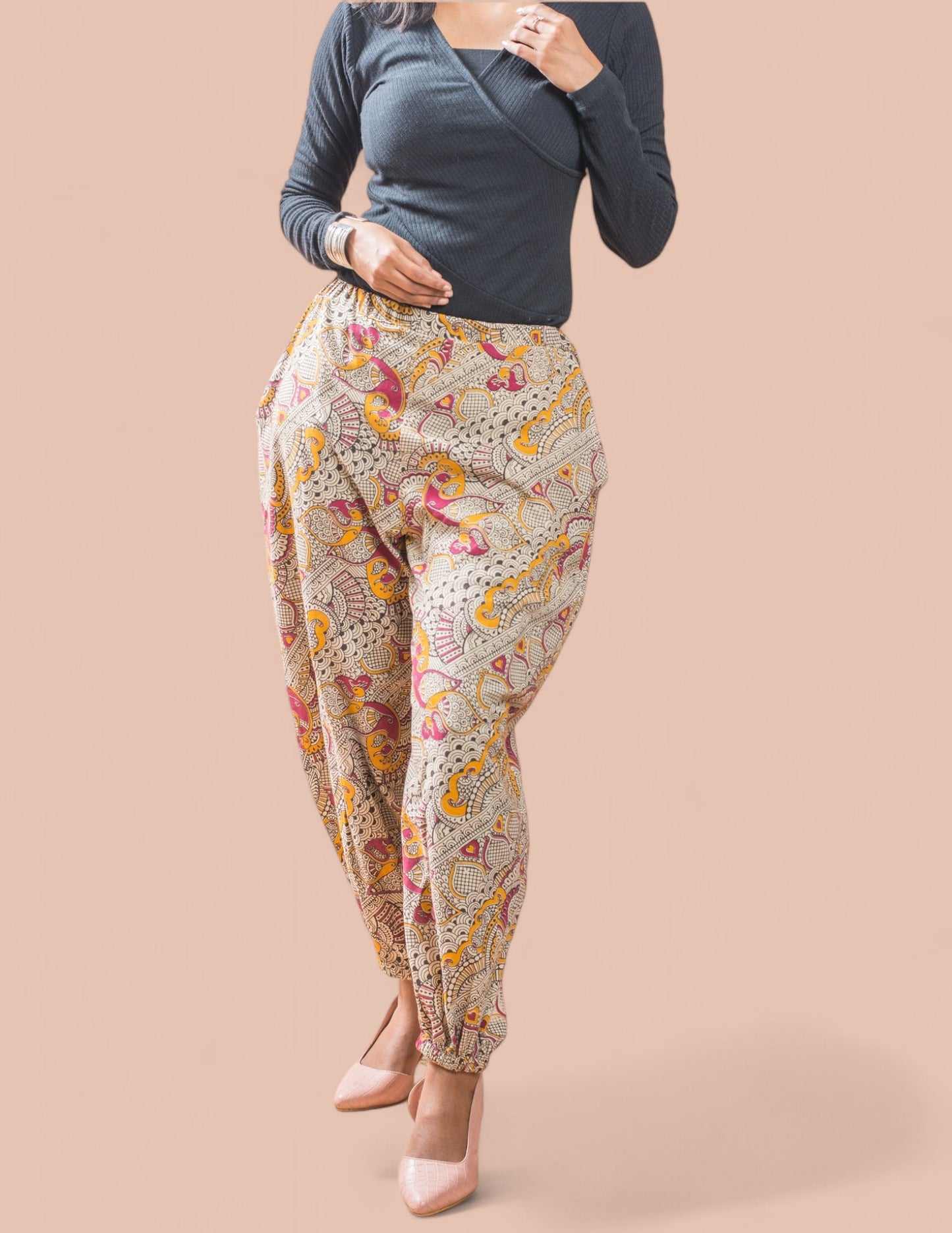 Cotton Printed Kalamkari Harem Pant