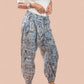 Cotton Blue Printed Patch Kantha Harem Pant