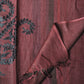 Brown Embroidery Woven Bhagalpuri Linen Stole