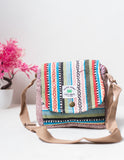 Multicolored Natural Fiber Unisex Sling Bag