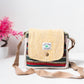 Multicolored Natural Fiber Unisex Sling Bag