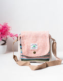 Multicolored Natural Fiber Unisex Sling Bag