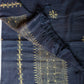 Black Woven Bhagalpuri Linen Stole