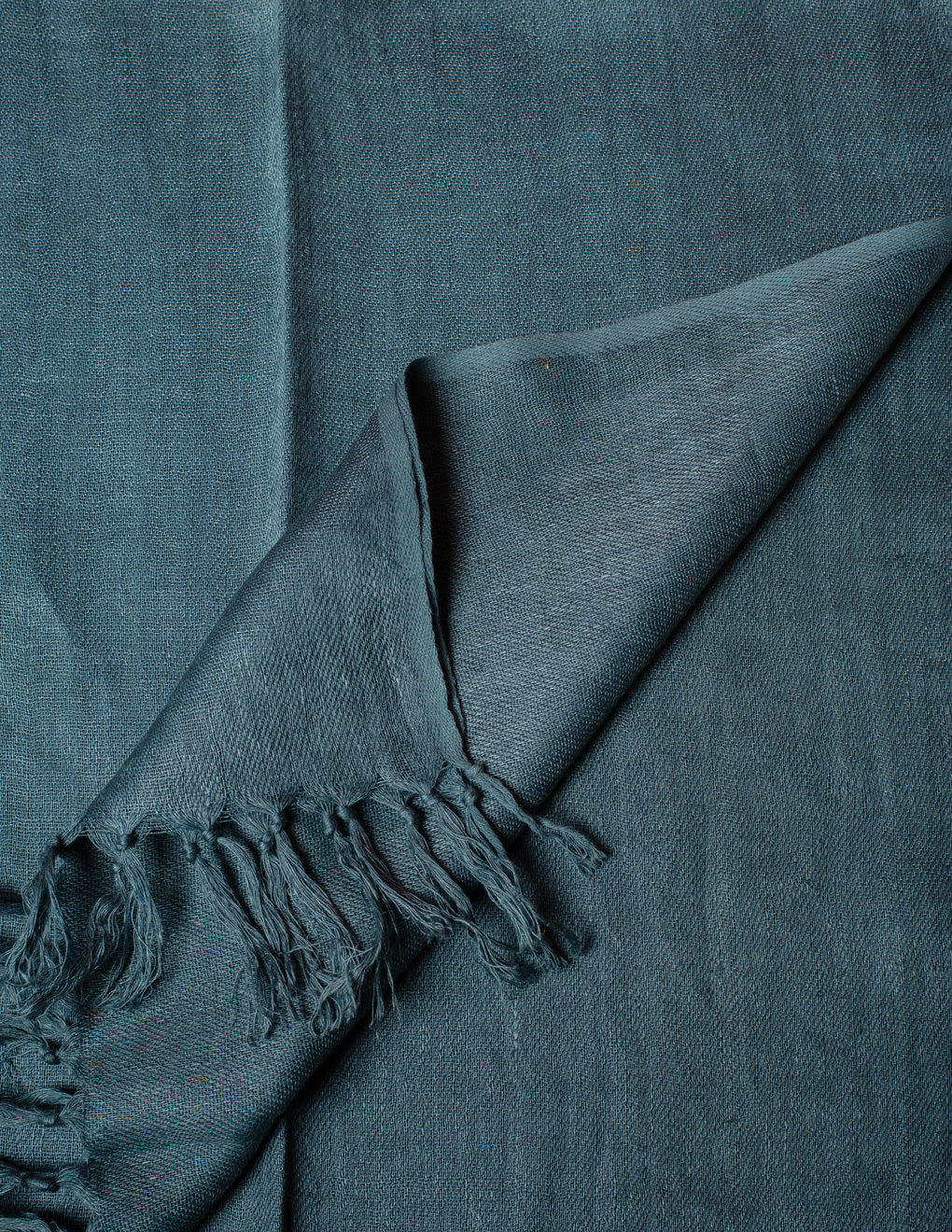 Smoky Blue Woven Bhagalpuri Linen Stole