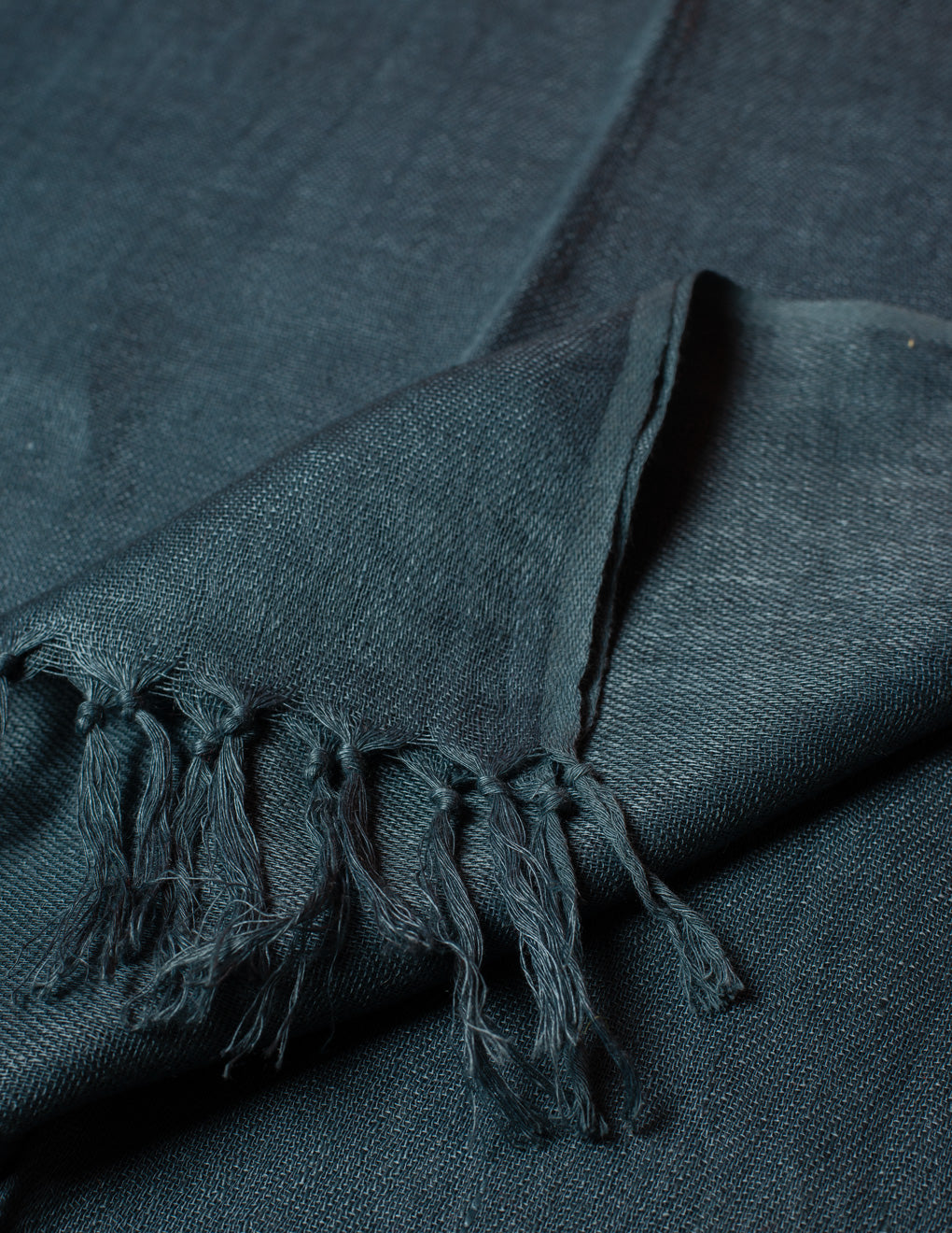 Smoky Blue Woven Bhagalpuri Linen Stole