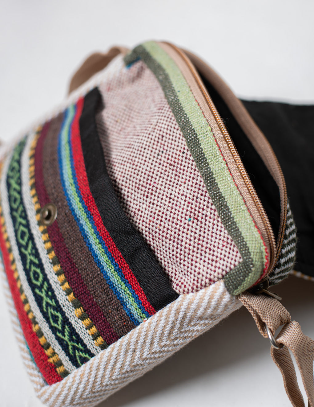 Multicolored Natural Fiber Unisex Sling Bag