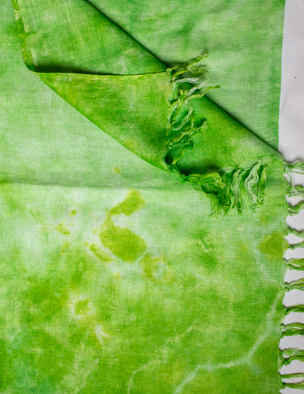 Green Shibori Woven Bhagalpuri Linen Stole