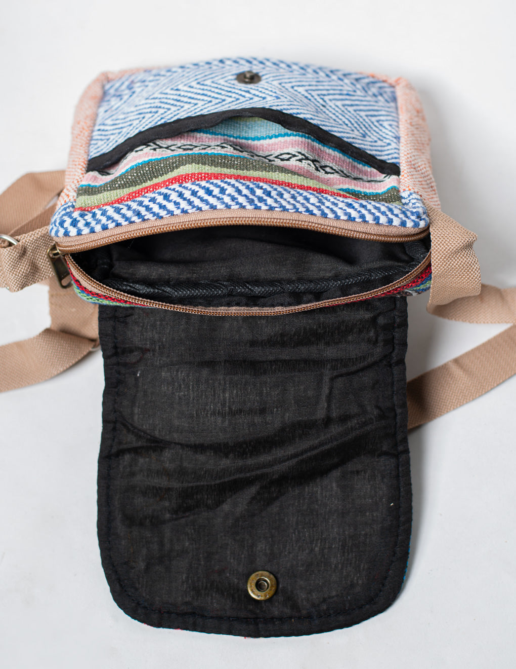 Multicolored Natural Fiber Unisex Sling Bag