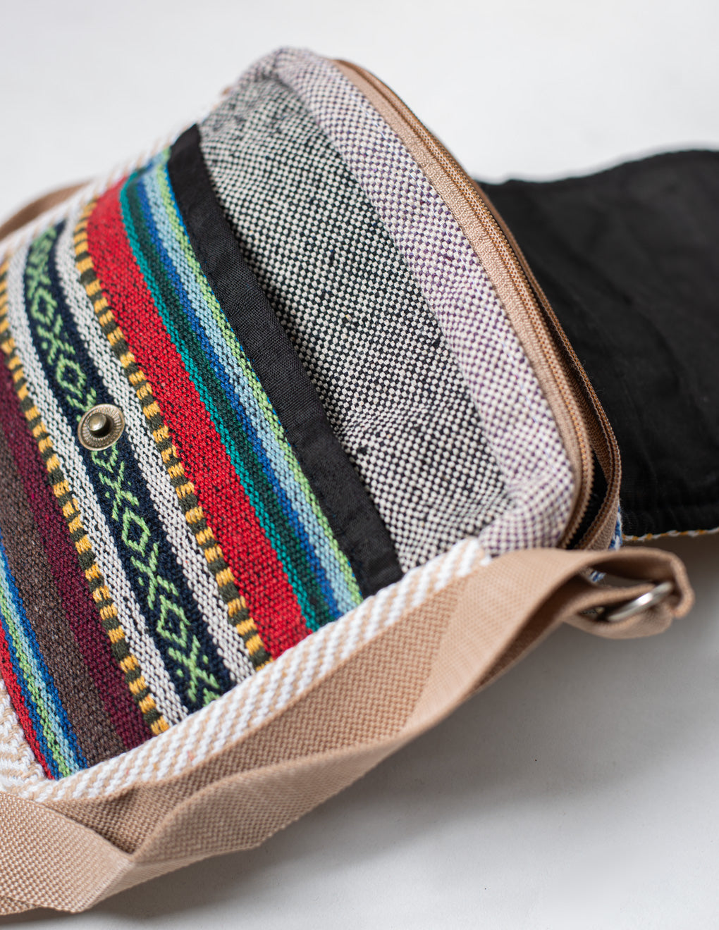 Multicolored Natural Fiber Unisex Sling Bag