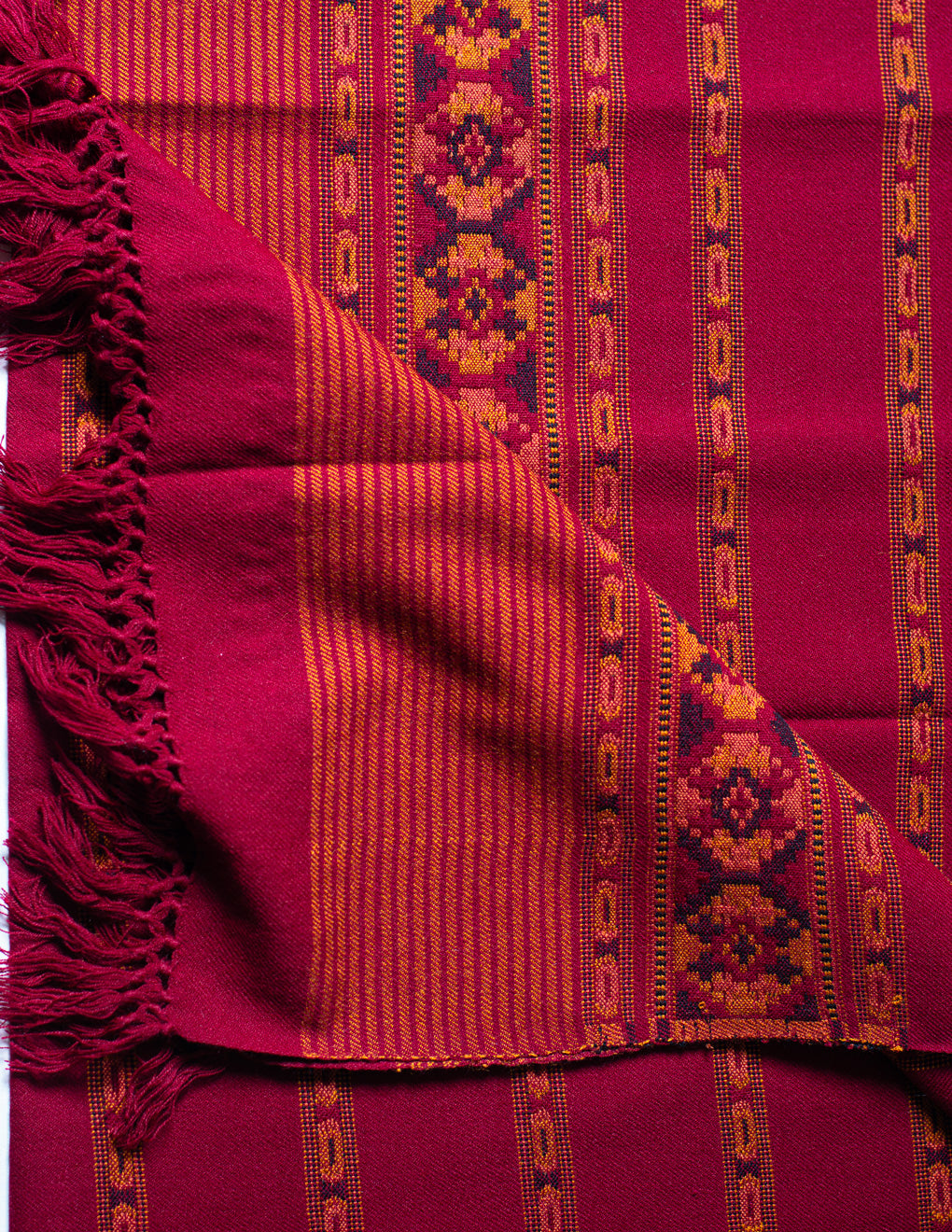 Maroon Pure Handwoven Woollen Shawl