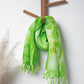 Green Shibori Woven Bhagalpuri Linen Stole