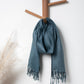 Smoky Blue Woven Bhagalpuri Linen Stole