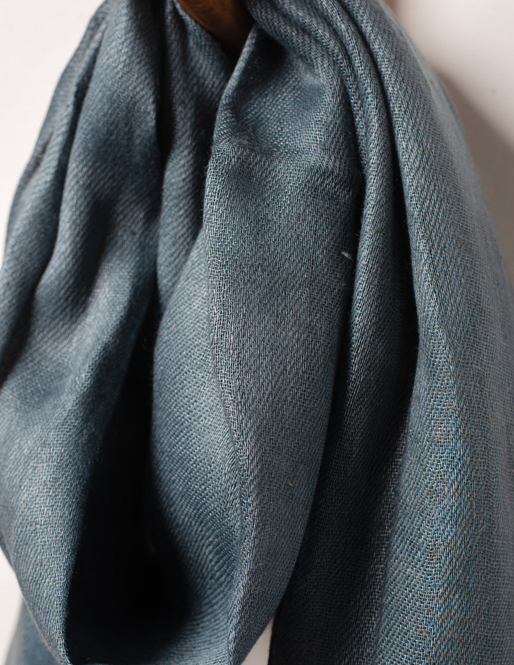 Smoky Blue Woven Bhagalpuri Linen Stole