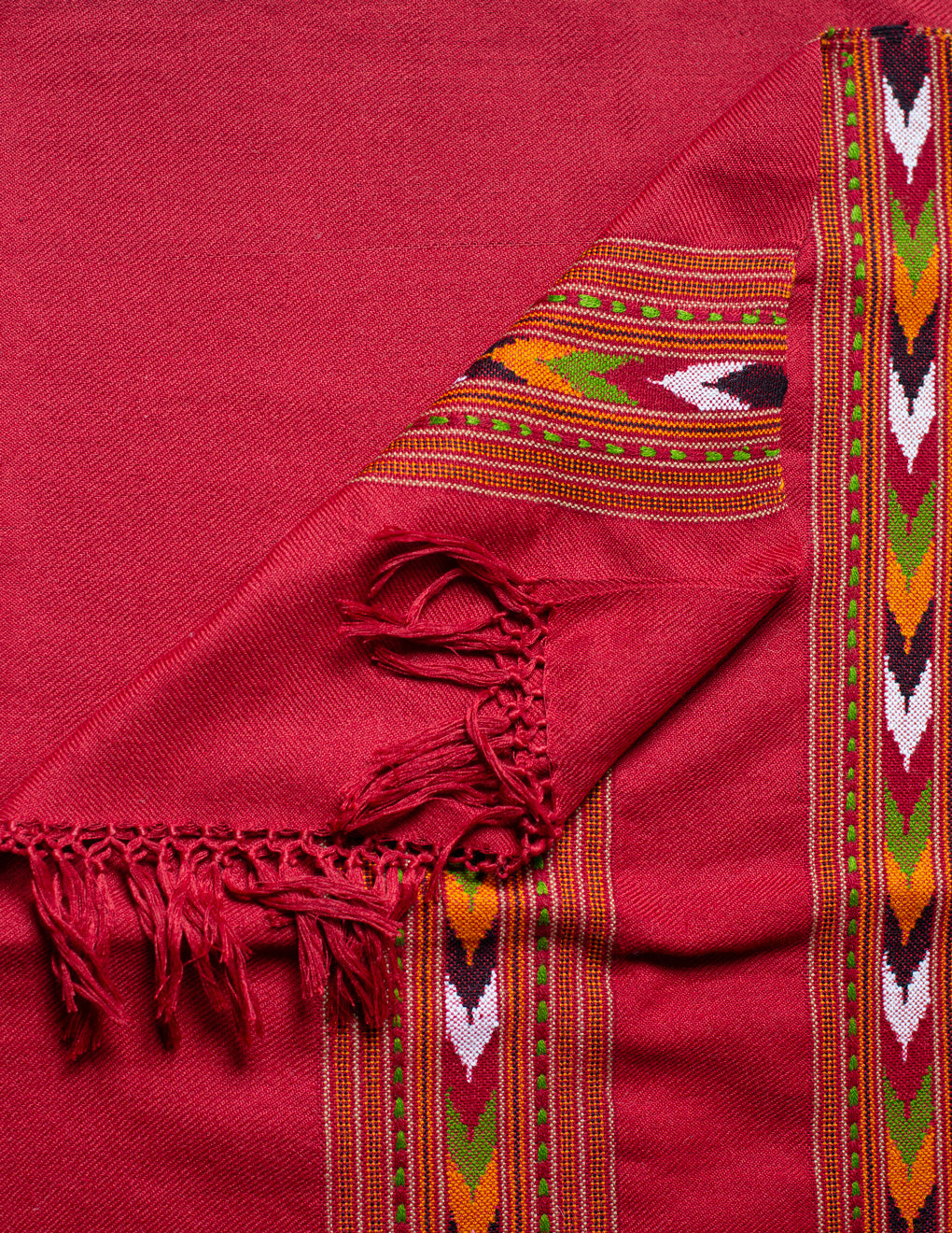 Red Pure Handwoven Woollen Stole