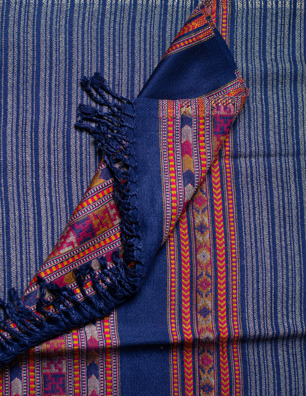 Blue Pure Handwoven Woollen Stole