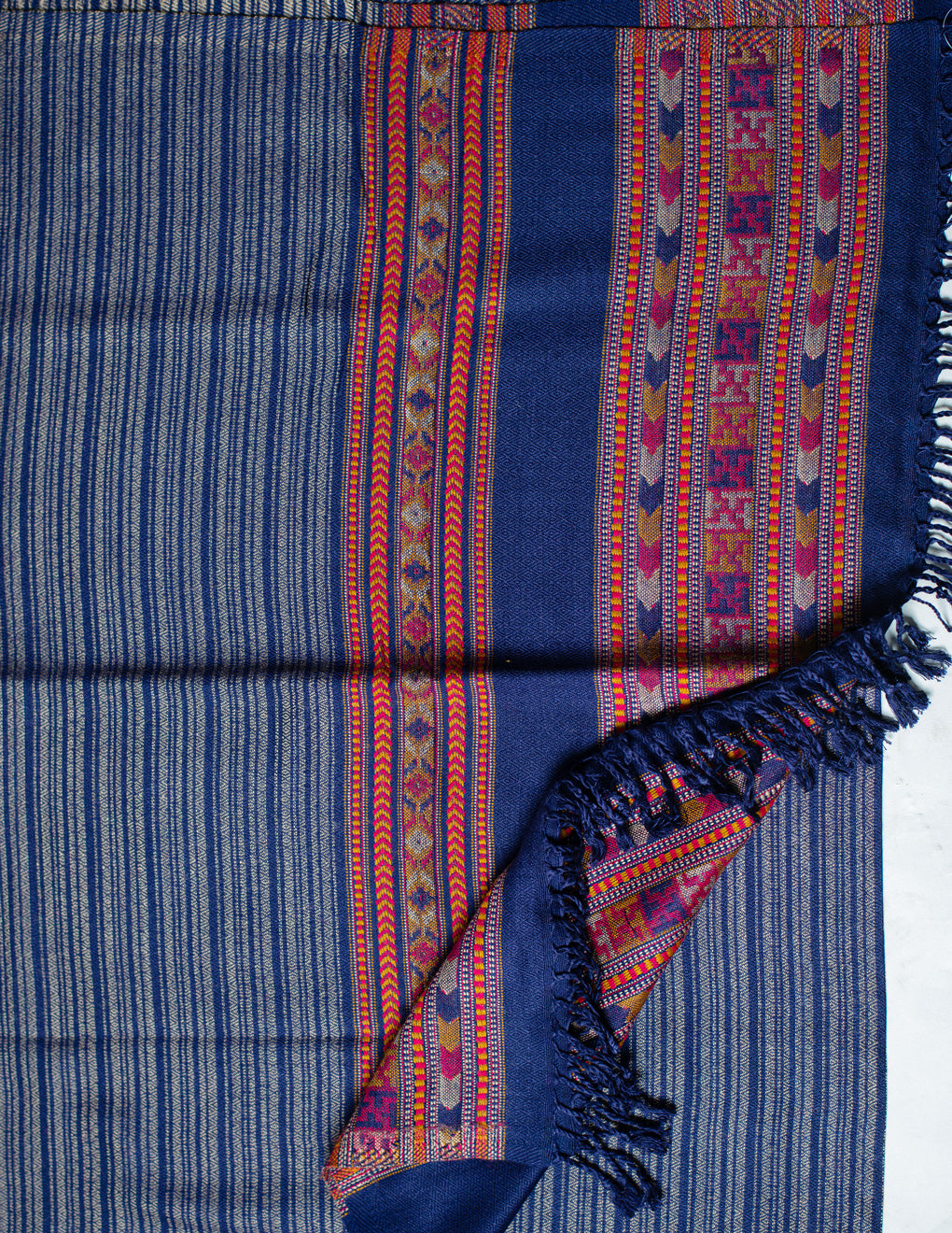 Blue Pure Handwoven Woollen Stole