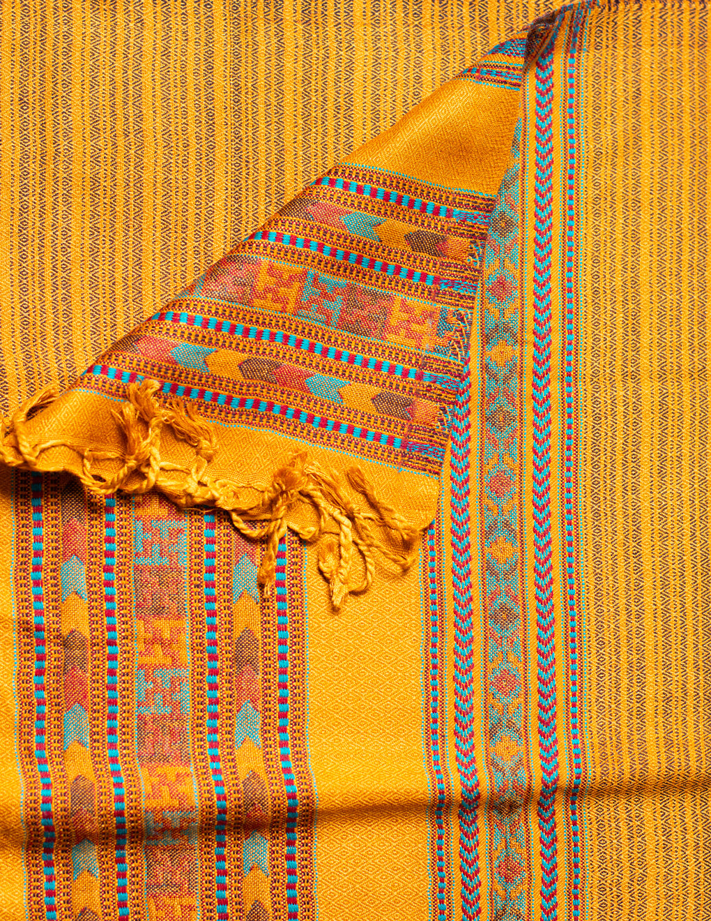 Mustard Pure Handwoven Woollen Stole