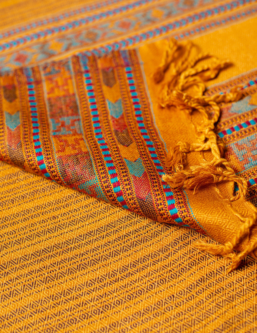 Mustard Pure Handwoven Woollen Stole