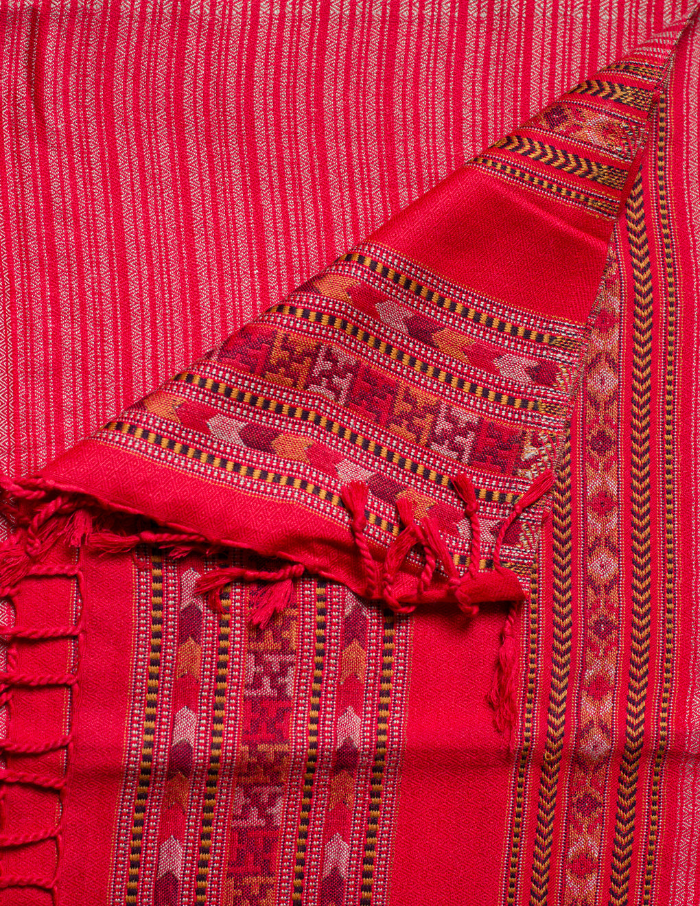 Red Pure Handwoven Woollen Stole