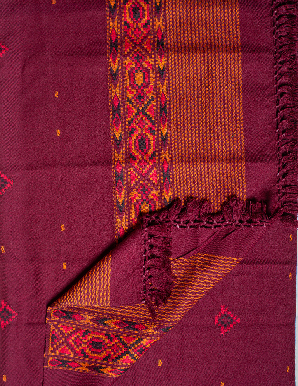 Magenta Buti Pure Handwoven Woollen Shawl