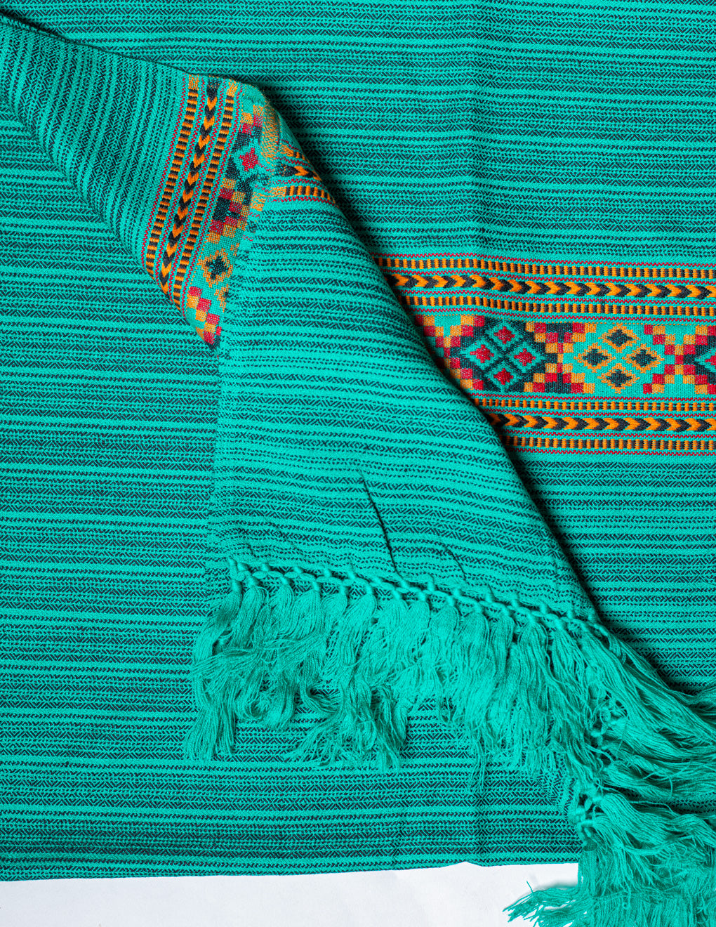 Cyan Pure Handwoven Woollen Shawl