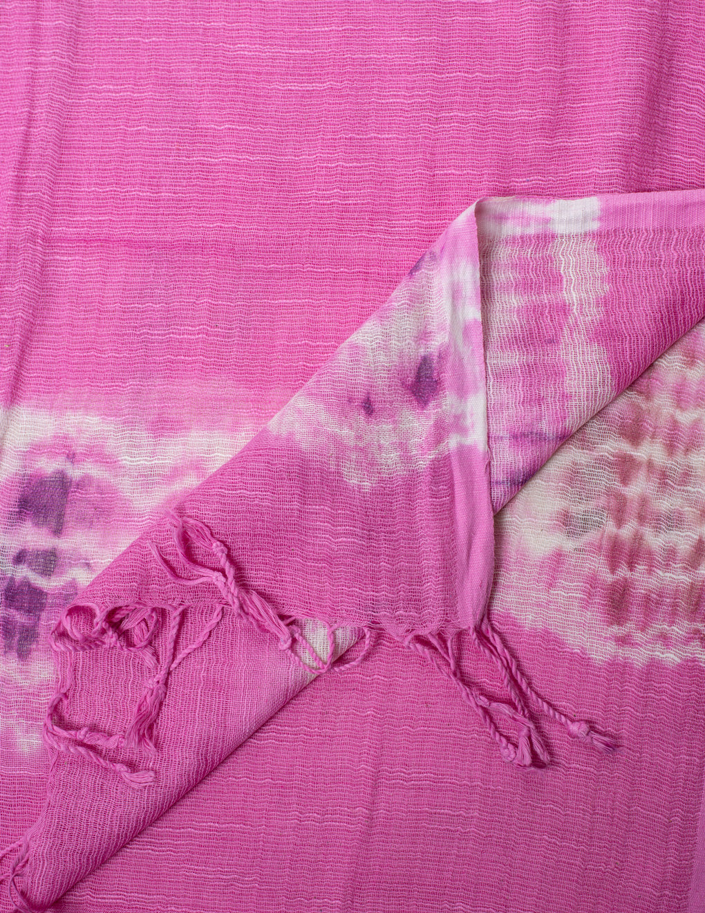 Pink Shibori Woven Bhagalpuri Linen Stole