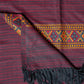 Black & Maroon Pure Handwoven Woollen Shawl