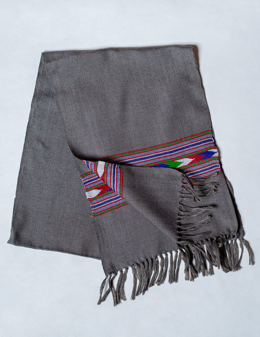 Grey Pure Handwoven Woollen Muffler