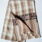 Beige Check Pure Handwoven Woollen Muffler